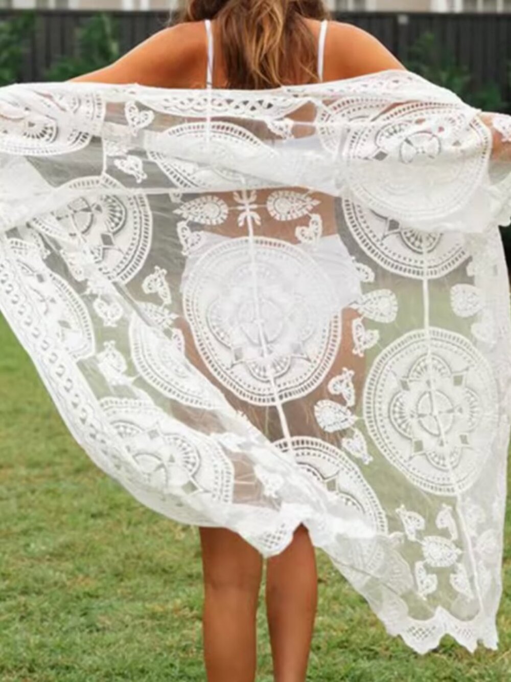 NWT SUMMER LACE COVER UP BEACH WEAR   Pearl or Midnight